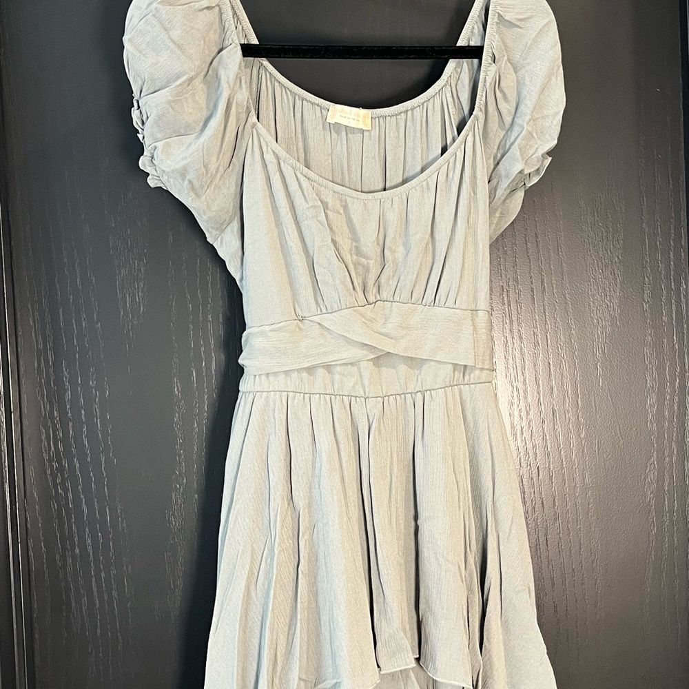 Altar'd State Haisley Sage Green romper dress with Puff Sleeves